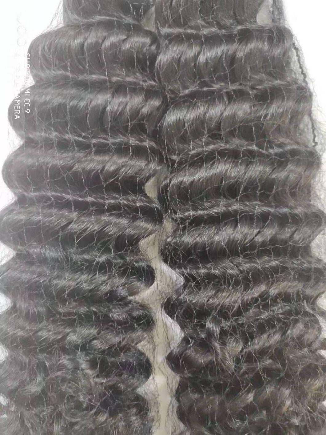 High Quality Wholesale Raw Unprocessed Cuticle Aligned Deep Wave Indian Human Virgin Hair Bundles