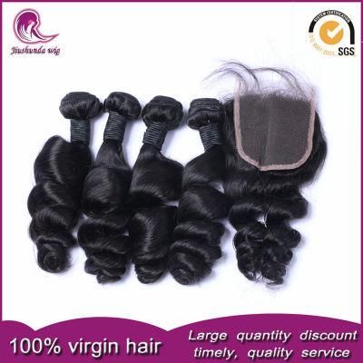 Unprocessed Chinese Virgin Human Hair Weave with Lace Closure Wholesale