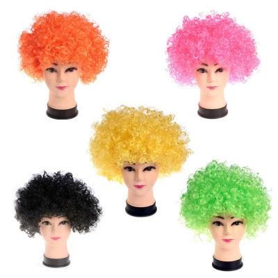 Children&prime;s Halloween Clown Funny Performance Props Color Fake Explosion Hair Set