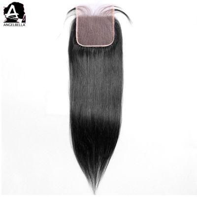 Angelbella Silky Straight Lace Closure 1b# 5X5 Virgin Human Hair Closures
