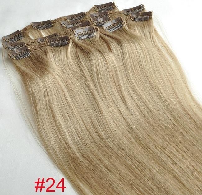 Ash Blonde Color Clip in Hair Extension 100% Remy Human Hair (AV-CH009-60)