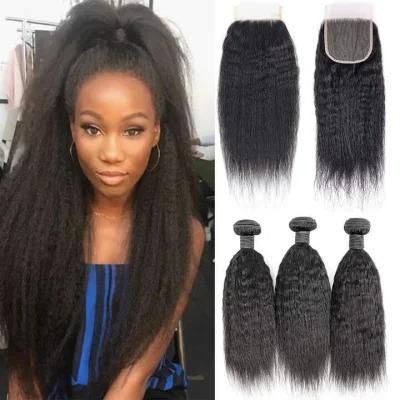 Kbeth Wholesale Kinky Straight Hair Bundles Cuticle Aligned Yaki Hair Bundles Virgin Brazilian Human Hair Bundles Direct Supplier