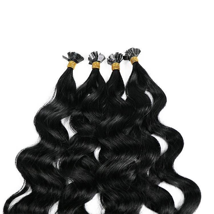 Wholesale Raw Remy Virgin Human Hair Double Drawn Body Wave Flat Tip Hair Extensions