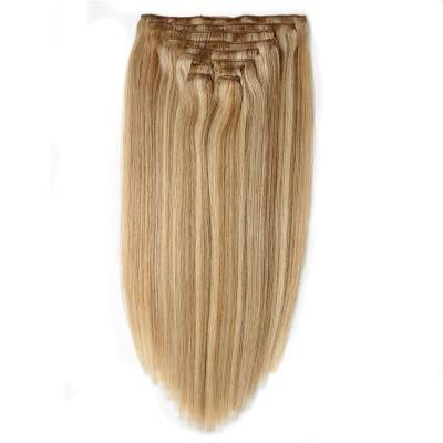 Remy Human Hair Full Ends Balayage Color Clips in Hair Extensions