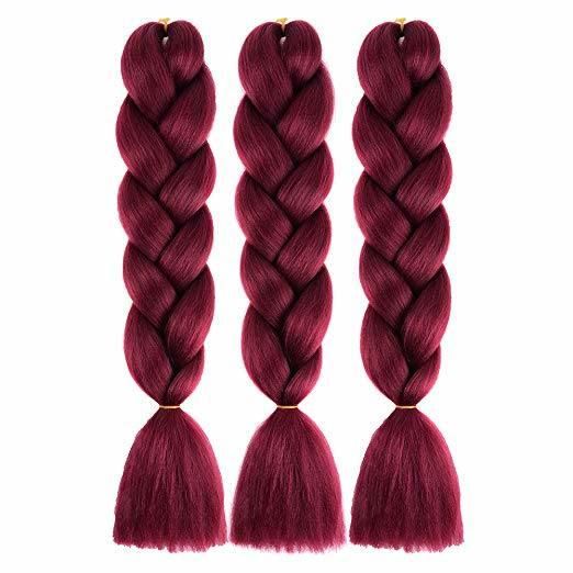 Chinese Factory Kinky Straight Synthetic Hair Extension Brown Red Braids