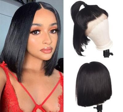 Brazilian Straight Hair Short Bob Wigs for Black Women Bleached Knots