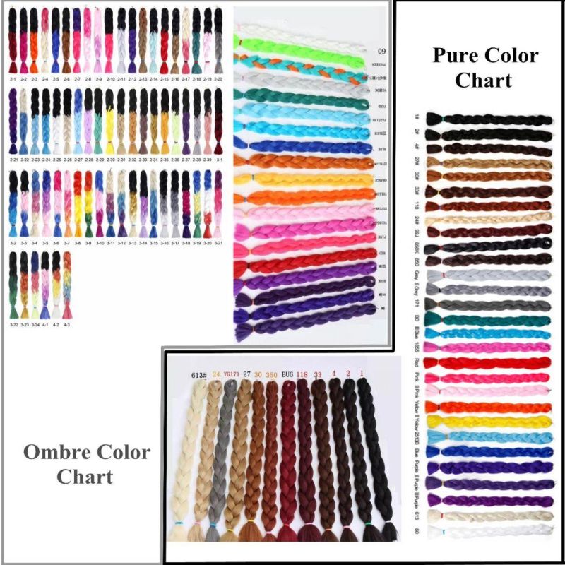 Multi Colors 100% Kanekalon Jumbo Braid Extensions