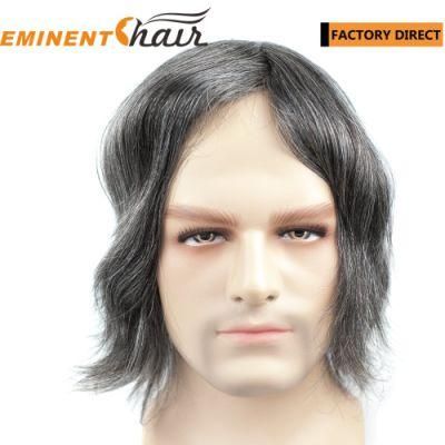 Custom High Quality Mono Toupee Remy Hair Men&prime;s Hair Replacement