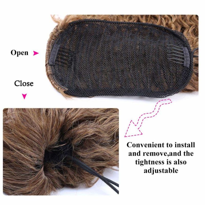 Heat Resistant Synthetic Kinky Straight Ponytail Long Afro Drawstring Ponytail Hairpiece