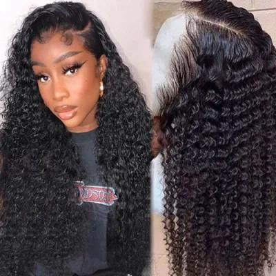 Kbeth Aligned Cuticle Raw Virgin Cheap Indian Deep Wave Wigs 360 HD Transparent 200 Density Dark Root Full Lace Human Hair Wig