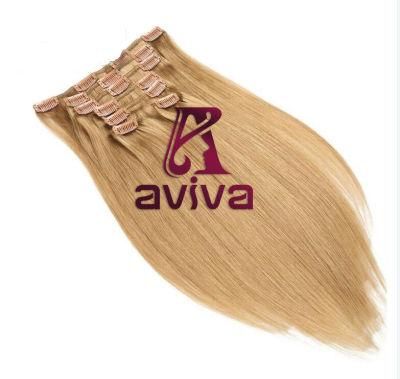 Full Head 16inch 7PCS Clip in Sets 110gram Clip in Hair Extension Virgin Hair Clip on Hair Extensions (AV-CH05-16)