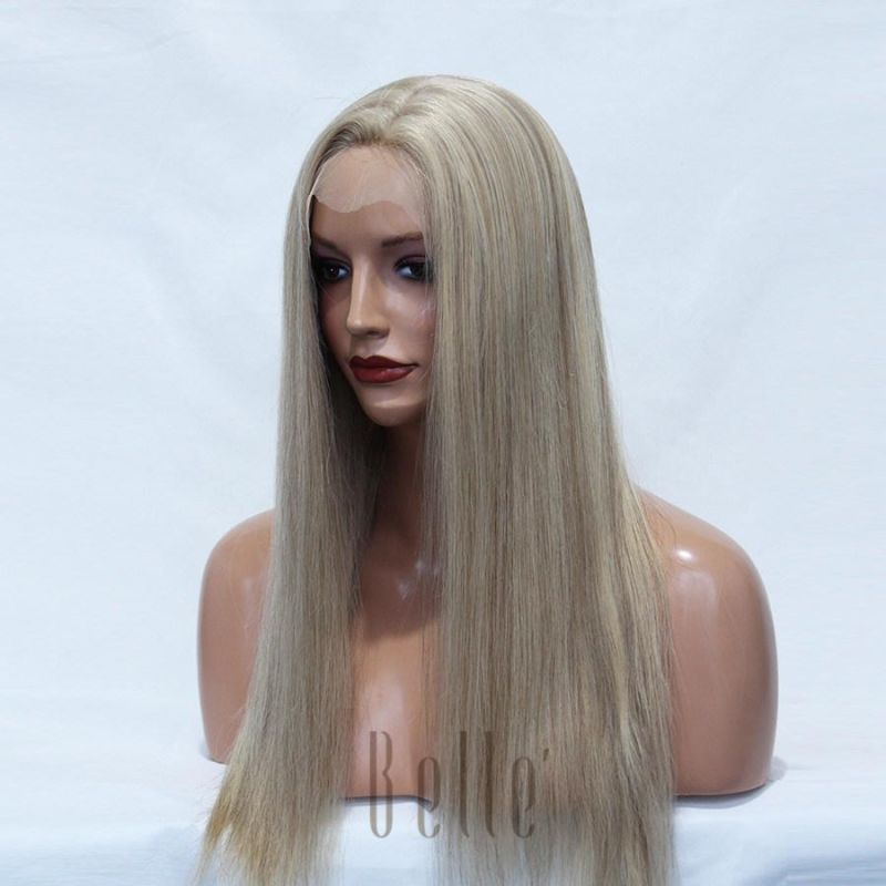 Belle Natural Parting Human Hair Full Lace Wig with Silk