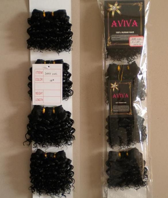 100% Virgin Hair Extension Unprocessed Hair Weft Jerry Curl (AV-JW-18)