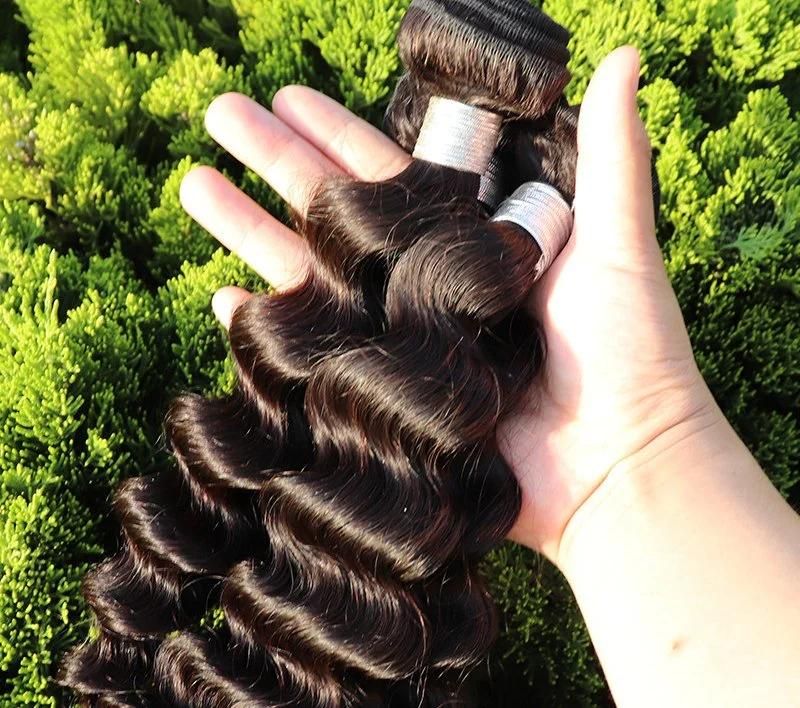 Luxuve Wholesale Real Human Hair Remy Virgin Brazilian Hair Deep Wave Bundles with Hair Supplier