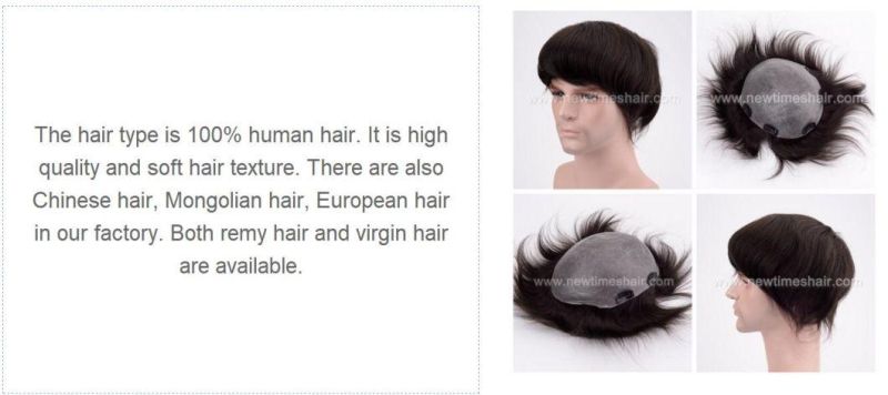 Real Human Hair Mens Wigs Natural Look
