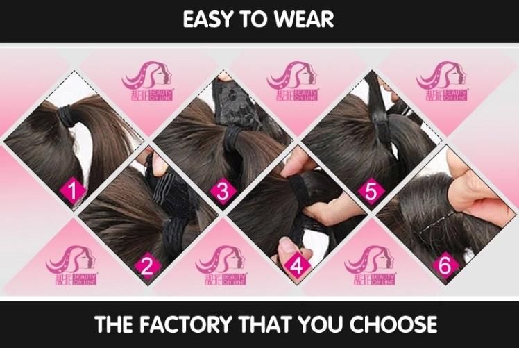 Double Drawn 100% Remy Human Hair Ponytails Wrap up Ponytails