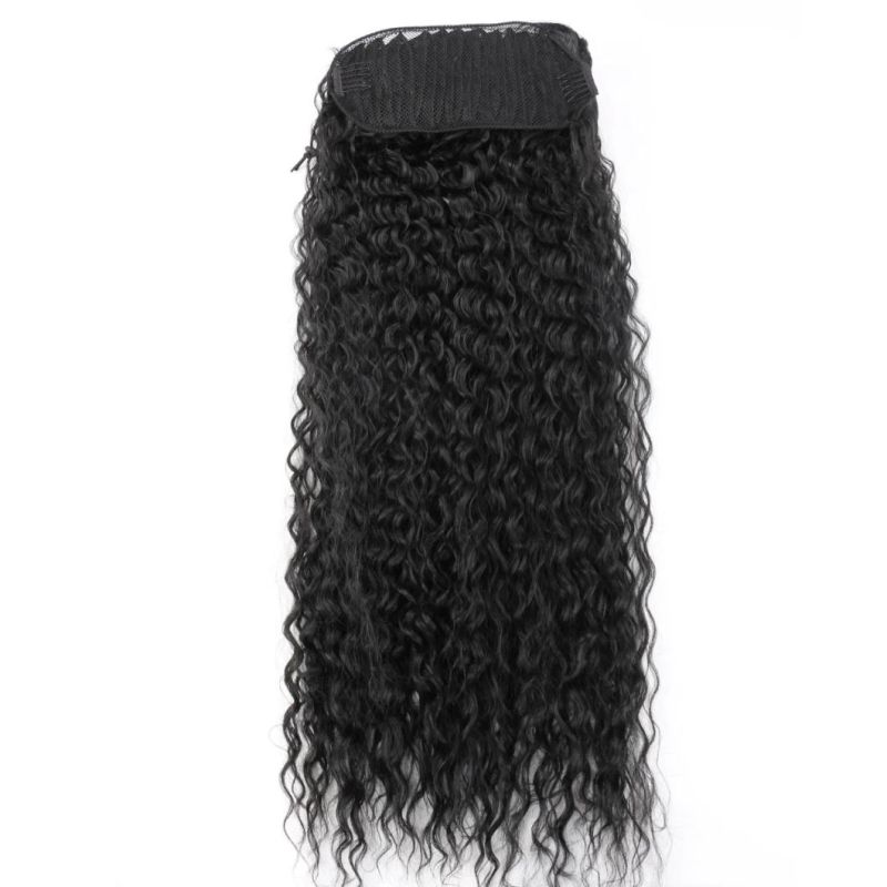30" Black Color Woman Extension High Synthetic Claw Clip Wave Ponytail
