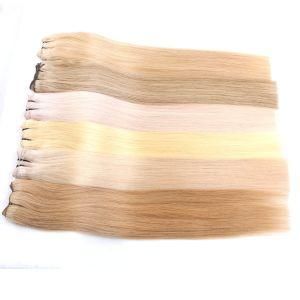 Wholesale 18 Inch Blonde Russian Hair Extensions Virgin Remy Cuticle Aligned Human Hair Bundle Weft Weave