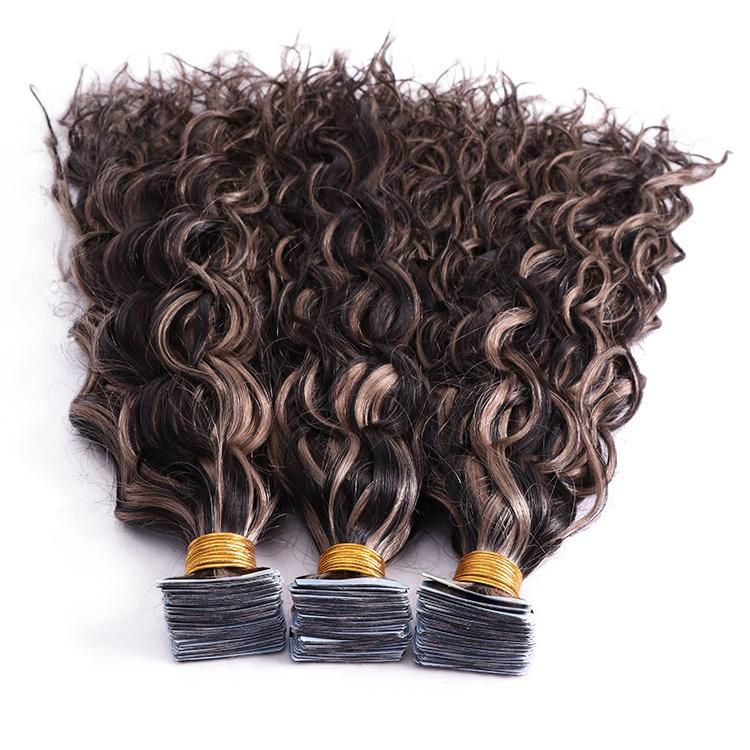 European/Indian/Brazilian/Russian Tape in Remy Human Hair Extension Piano Color