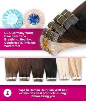 Full Hair Cuticle Grade 7A/8A/9A/10A Russian Hair Remy Tape Hair Extensions