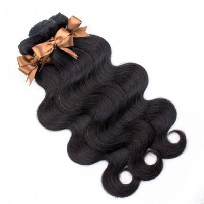 Riisca Natural Black Color Body Wave Human Hair Without Shedding Wig