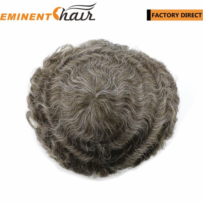 Natural Hairline Stock Men′s Human Hair Lace Toupee
