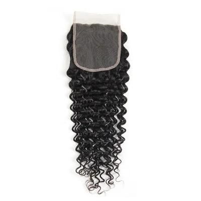 Kbeth 4*4 Kinky Curly Human Hair Closure for Femme 2022 Spring Fashion Elastic Real Original Brazilian Remy 8 Inch Hair Pieces Ready to Ship