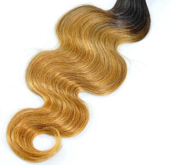 Brazilian Ombre Remy Human Hair Weft at Wholesale Price with SGS Approved (Body Wave 1B/27)