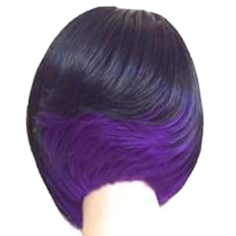 Short Bob Wig for Black Women Girl Synthetic Wigs Black and Green Red Wig Use Heat Resistant Fiber