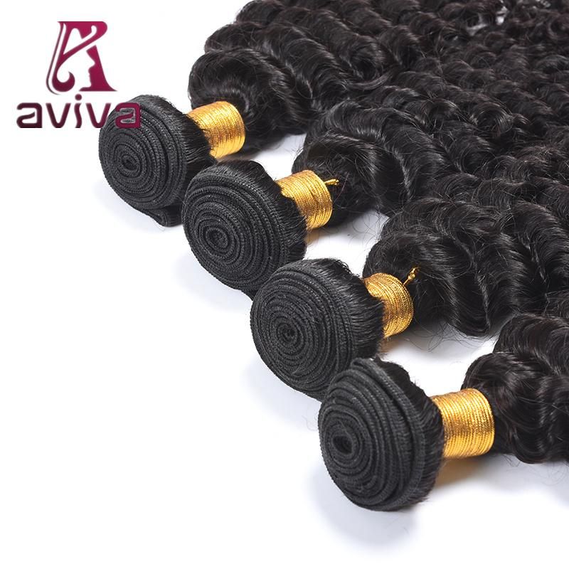 Peruvian Deep Wave Human Hair Bundles 1 Bundle Remy Hair Natural Color Hair Extension