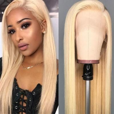 100% Cuticle Aligned Virgin Brazilian Human Hair Lace Front Wig with Baby Hair, Remy 613 Transparent Lace Frontal Human Hair Wig