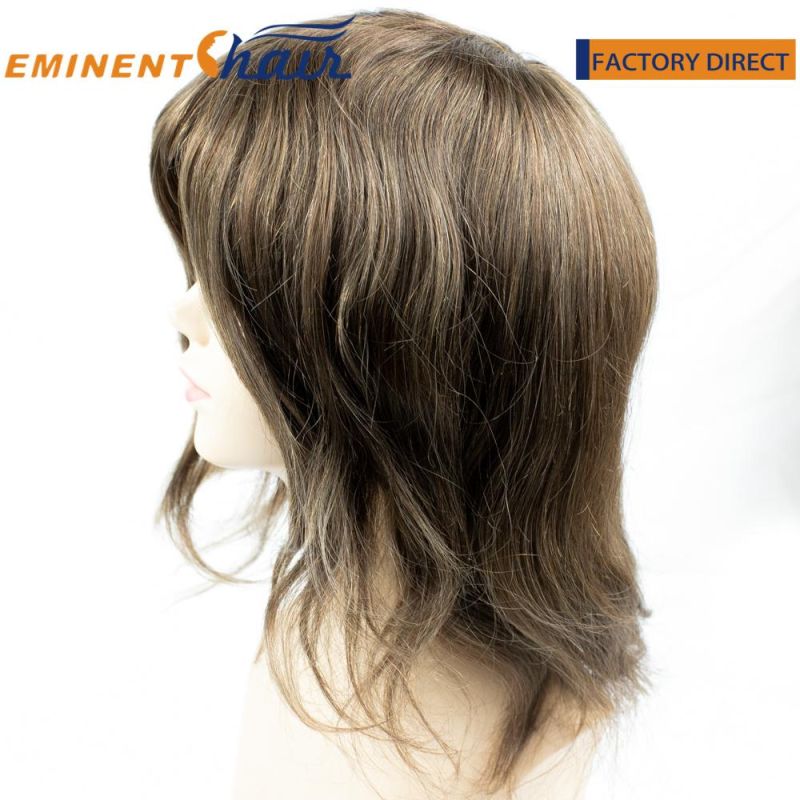 Durable Custom Made Human Hair Fine Mono Women′s Toupee