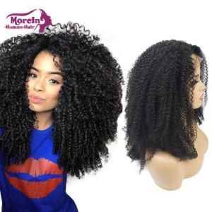 Morein Dropship Natural Virgin Human Hair Lace Wig with Baby Hair 150% Density Brazilian Kinky Curly Full Lace Wigs