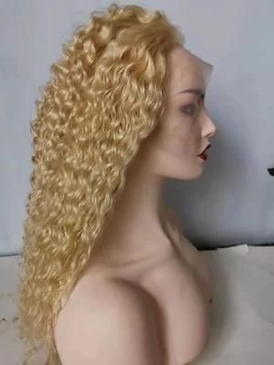 613# Blonde Color Brazilian Curly Human Hair Lace Wig