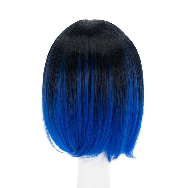 Kbeth Blue Human Hair Wig for Ladies Short Bob Custom 2021 Fashion Cool Red Brazilian 10 12 14 16′′ Long Lasting Ready to Ship Lady Wigs Wholesale