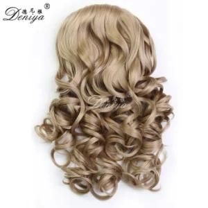 Fashion Ash Blonde High Quality Long Clip in Synthetic Half Wig Extension