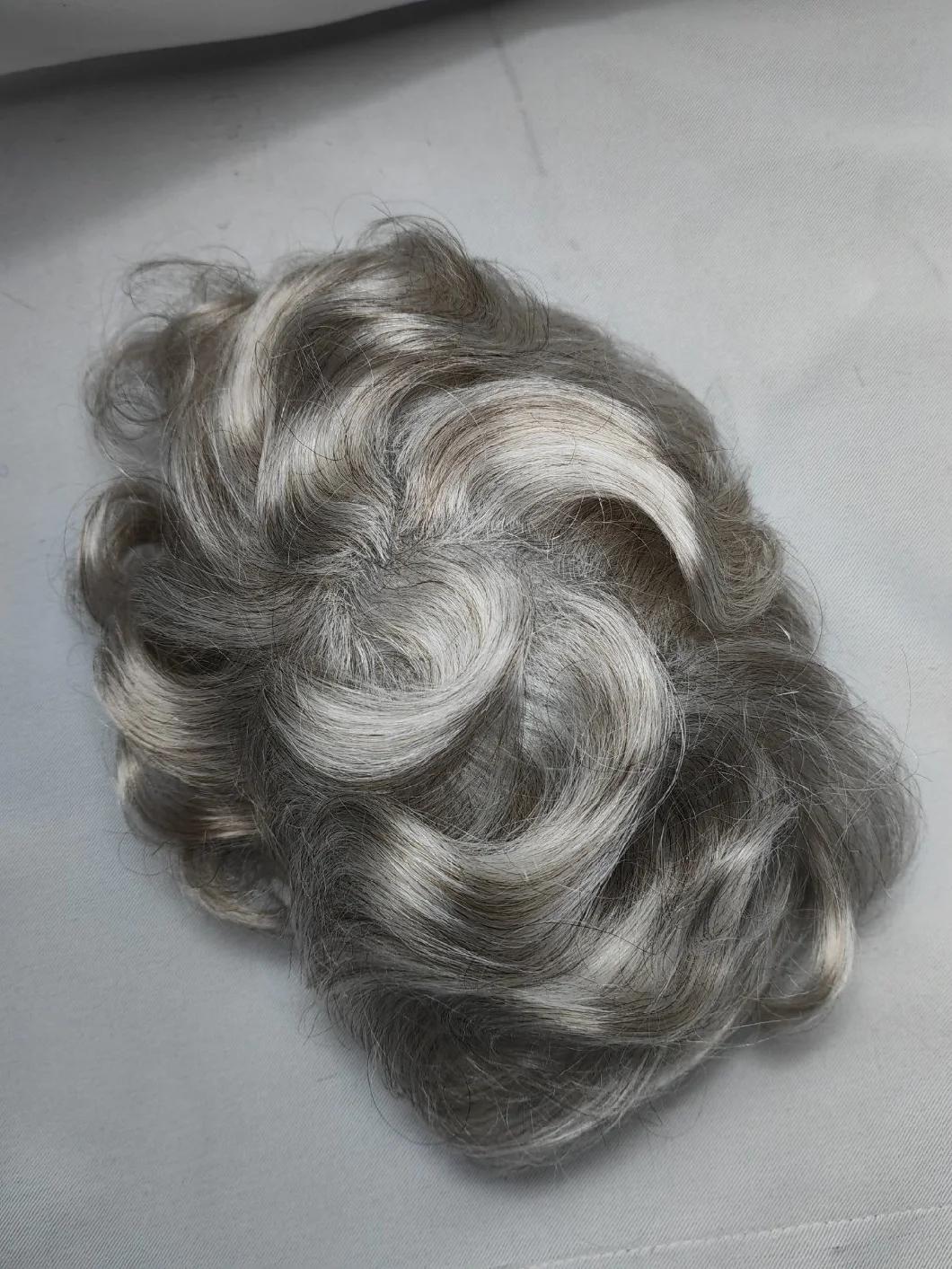 2022 Most Natural Super Thin Poly Human Hair Toupee Made of Remy Human Hair (V-Looping)