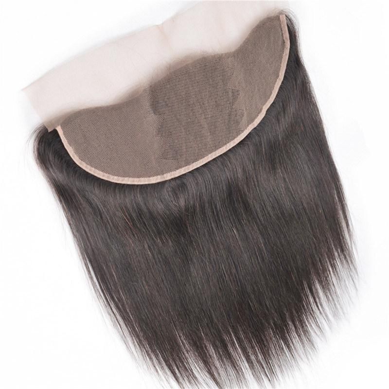 Shine Silk Brazilian 13X4 Ear to Ear Pre Plucked Lace Frontal Closure Straight with Baby Hair Remy Human Hair Free Part