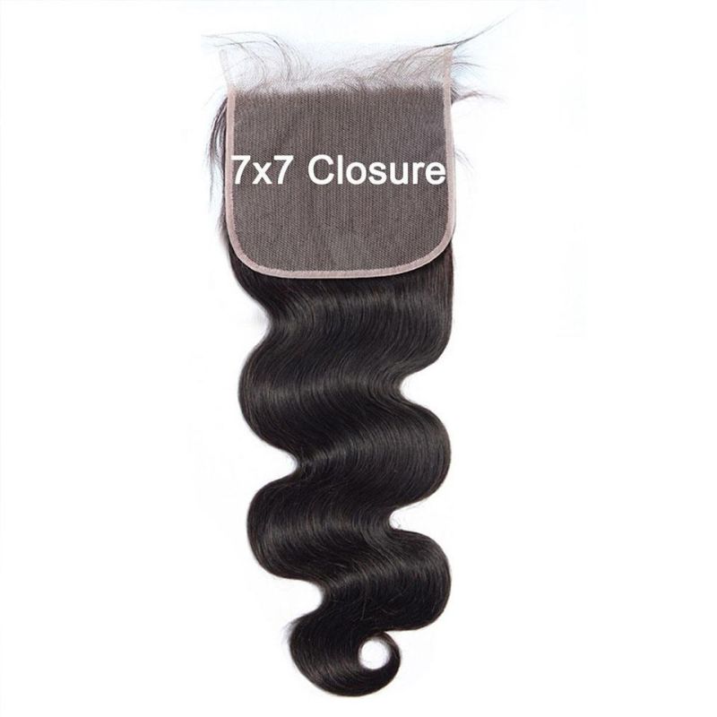 Kbeth Body Wavy Human Hair Toupees for Friend Gift 14inch Closures Indian 100% Virgin Remy Sexy Women 7X7 Square Lace Super Big Lace Frontal Toupees