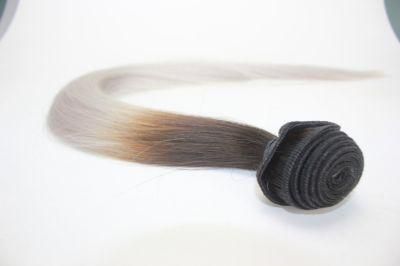 Two Tone Human Hair Weft, Grey Female Toupee with Dark Root, 100% Good Quality No Tangle No Shedding