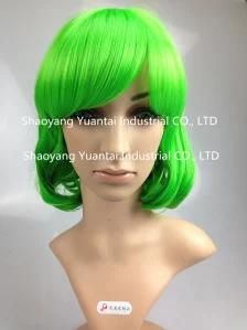 Bright Color Medium Synthetic Hair Wig for Party / Human Hair Feeling