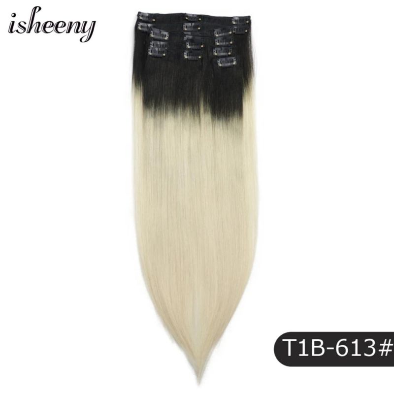 12-24 Clip in Human Hair 8PCS/Set Remy Clip in Extensions Full Head Brazilian Human Hair Multi Color Clip in 22 Inches