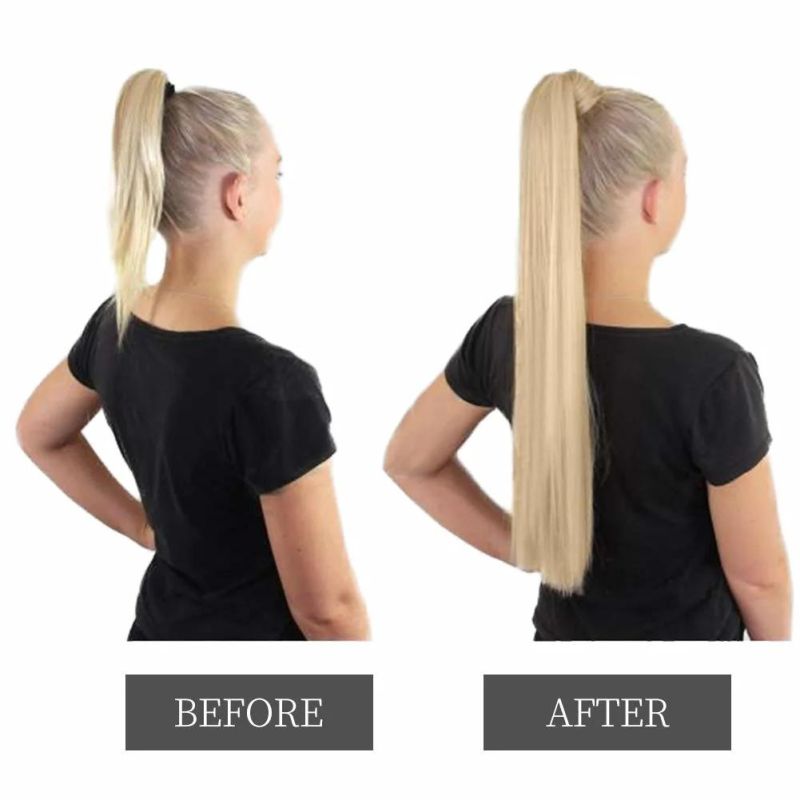 Kbeth Ponytail Hiar Extensions for Woman Hair Long Natural Wave Clip in Synthetic Ponytail Heat Resistant Fiber Cheap Price Hair Extension Wrap Round Hairpiece
