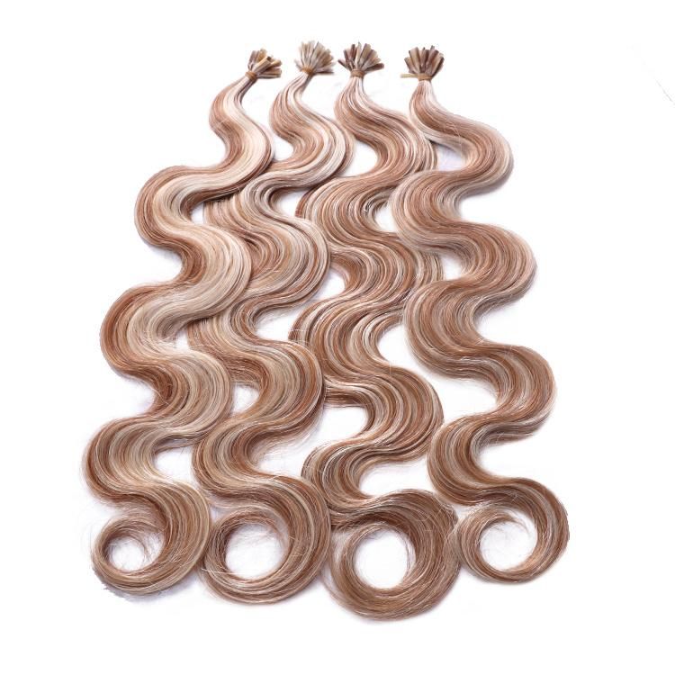 12A Brazilian Cuticle Aligned U Tip Ombre Color Body Wave Hair Extension