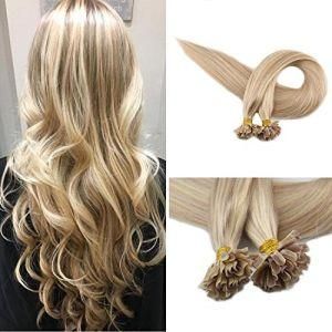 High Quality Remy Hair Extensions Human Hair U Tip Keratin Bonds 18/613#Color Nail Tip Extensions