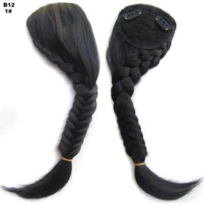 Synthetic Handmade Plait Fishtail Side Bangs Clip in Hair Piece