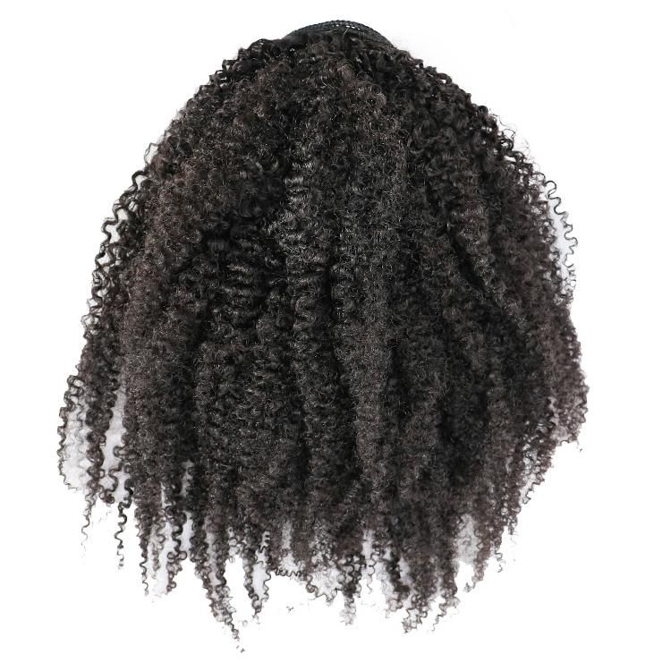 Brazilian Human Hair Afro Curly Drawstring Ponytail Hair Extension