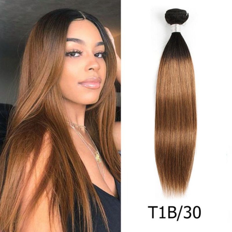 Brazilian Human Hair Straight Hair Weave Bundles Ombre Remy Human Hair Extensions