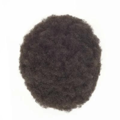 French Lace Base Afro Curly Natural Hair Replacement Systems for Men