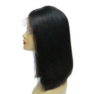 Medium Short Bob 100% Peruvian Human Hair Lace Front Wigs Straight